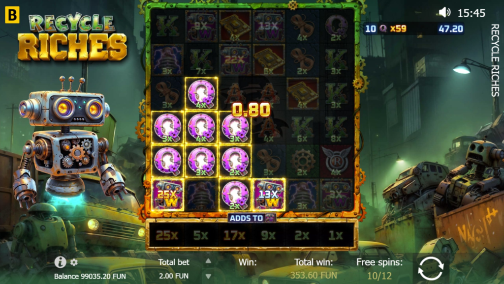 bonus buy feature of recycle riches